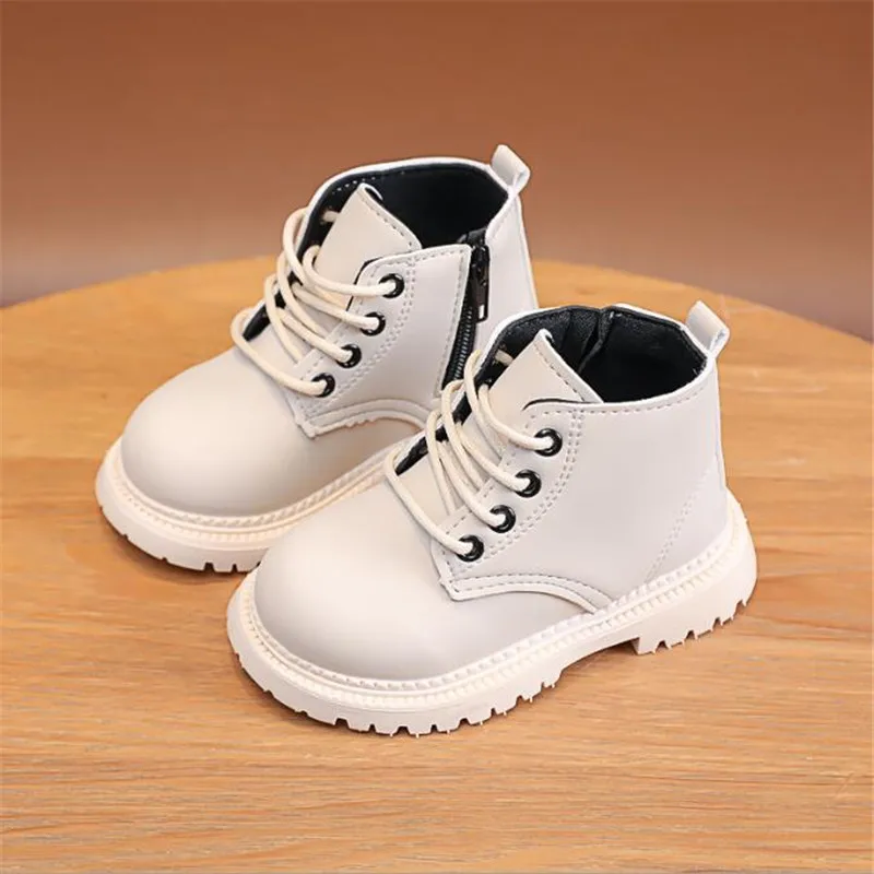 Baby Kids Lock Boots Leather Children Casual Shoe Toddler Fashion Girls Ankle Boots