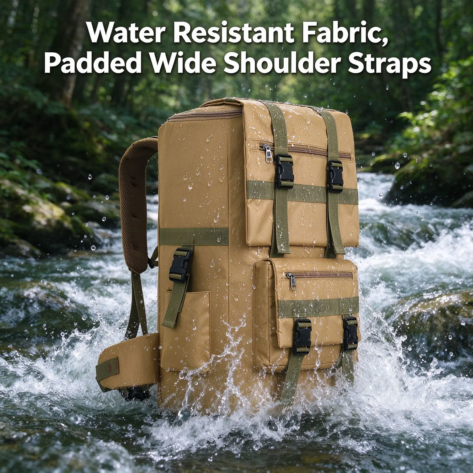 Multi-pocket Design 80L Large Travel Backpack Outdoor Sports Camouflage Backpack with Waist Support Belt for Hiking Climbing
