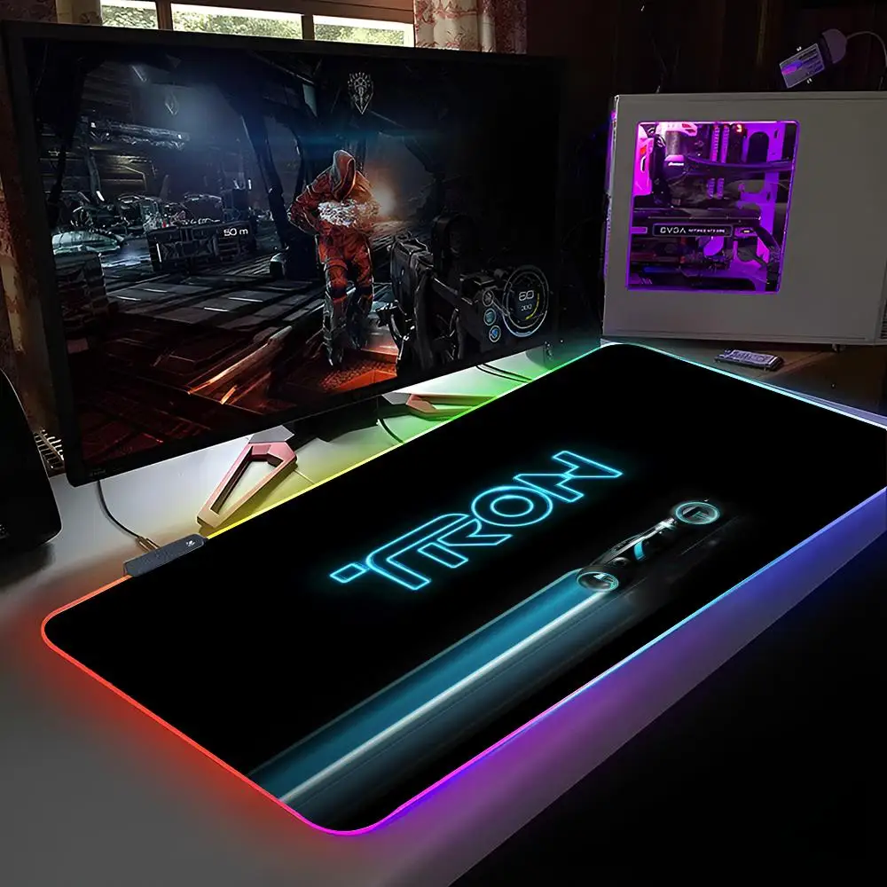 Tron Legacy Mouse Pad RGB Backlit Mouse Pad Laptop Mouse Pad Laptop Gamer Computer Desk Gaming Accessories