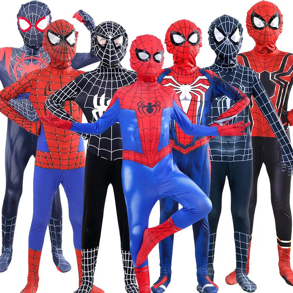 

Marvel Spiderman Miles Morales Cosplay Costume Anime Luxurious 3D Style Masks Superhero Bodysuit Cloak Jumpsuit