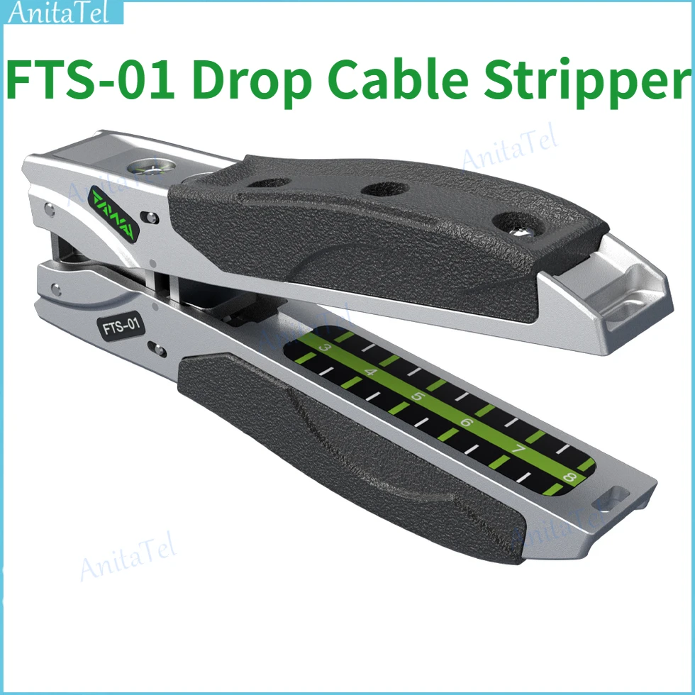 

FTS-01 Fiber Drop Cable Stripper Suitable for FTTH Flat Cables 2.0mm 3.0 Fiber Adjustable Blade for 6000 Times Free Shipping