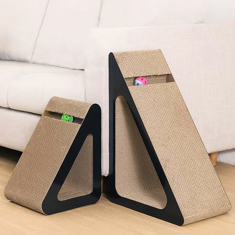 Triangular cat scratching board toy corrugated paper vertical cat scratcher durable cat scratching mat