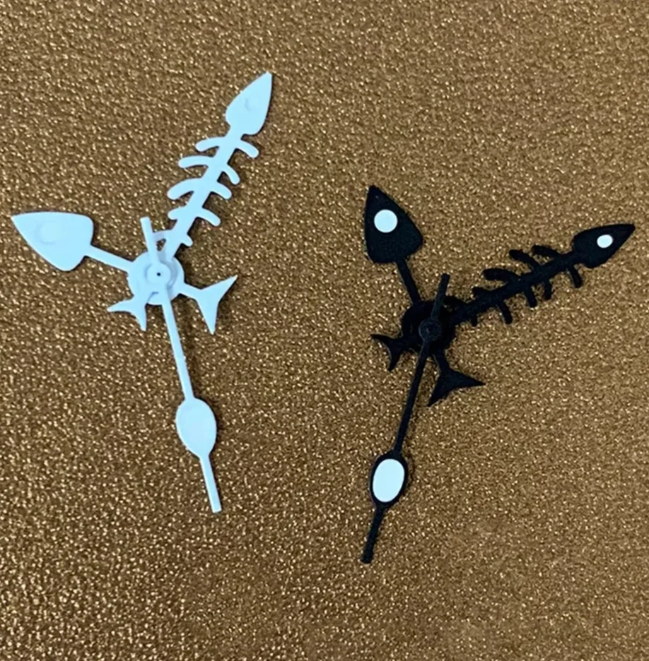 Green Luminous Watch Hands for NH35/NH36 Movement 3 Needles White/Black Fishbone Watch Needle Accessories Diving Watch Parts