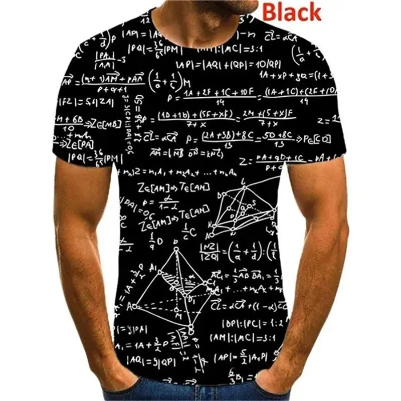 

New Men Casual Fashion 3D Printed Mathematical Mathematics Formula T Shirts Cool Short-sleeved Tees Pop Culture Funny Tops Shirt