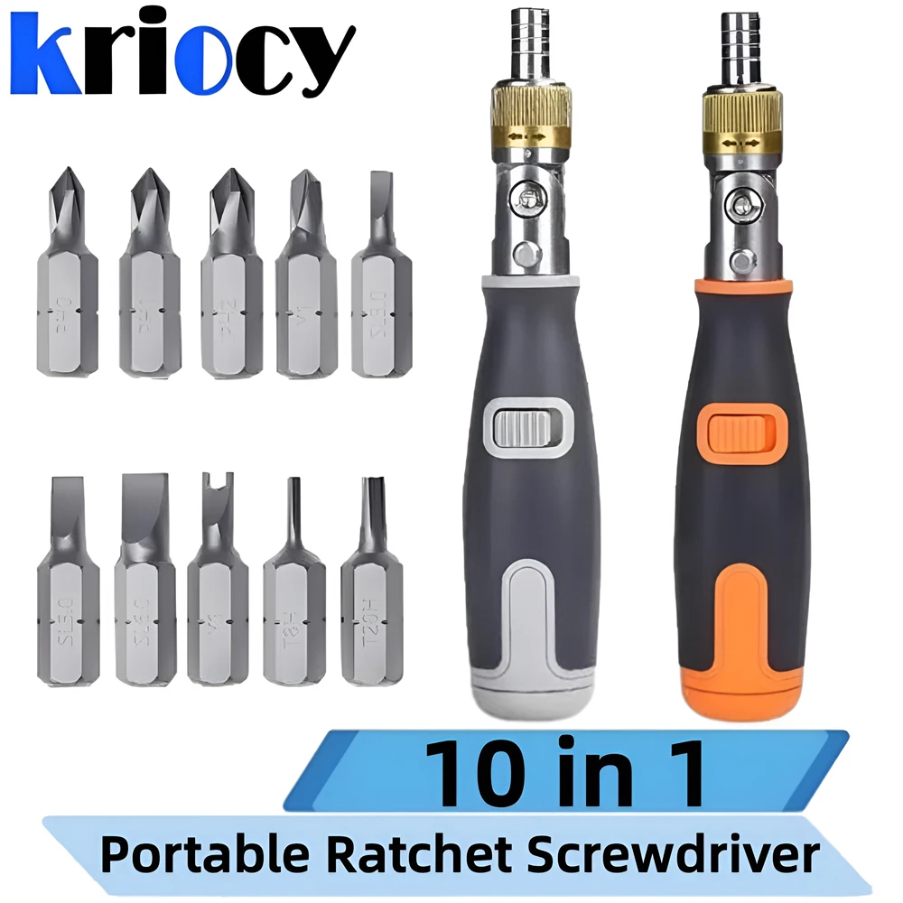 Portable Ratchet Screwdriver Hidden Screwdriver Head Multi Angle Corner Capable Multifunctional Screwdriver Set 10 in 1