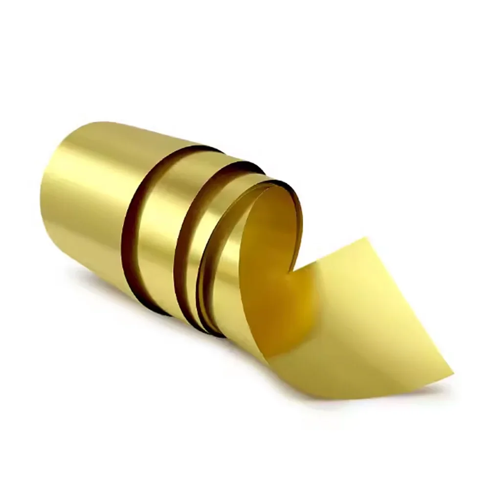 NSONENS 1pcs H62 Brass sheet 1 Meter long brass slice strip 0.01mm~1mm thick Square copper foil Width 100mm/200mm/300mm screws