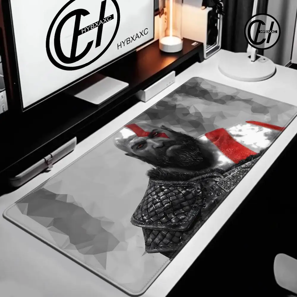 HYBXAXC Kratos Game Themed Mouse Pad Large Gaming Desk Mat Non-slip LockEdge Waterproof Desktop Protector soft  Keyboard Mat