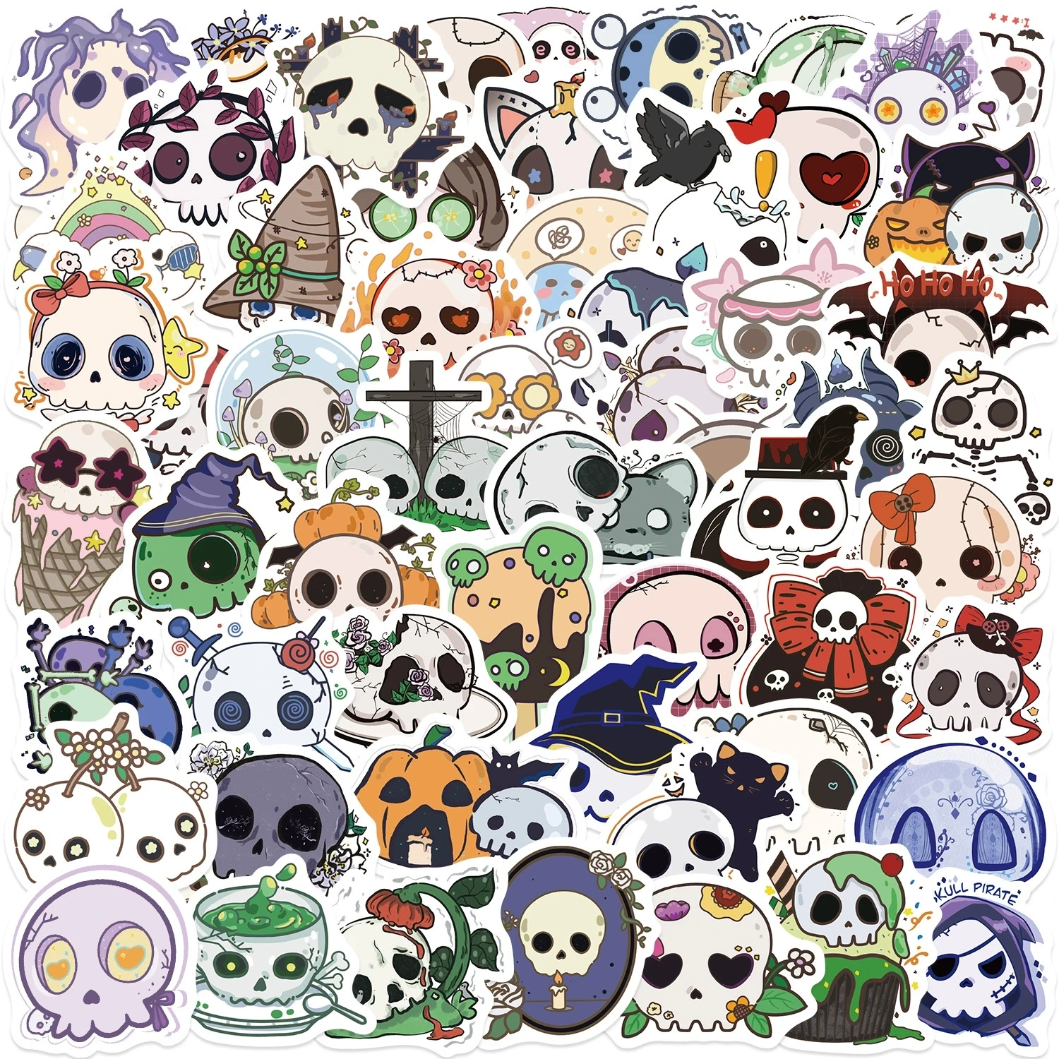 60/120PCS Cartoon Groovy Schädel Graffiti Aufkleber Dekorative Gitarre Notebook Gepäck DIY Schreibwaren Aufkleber