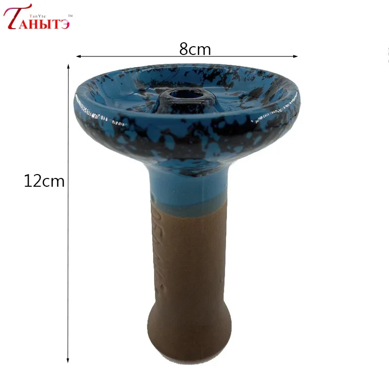 Blue Balck Ceramic Single Hole Hookah Shisha Bowl Glaze Chicha Head for Hookah Water Pipe Charcoal Holder Shisha Accessories