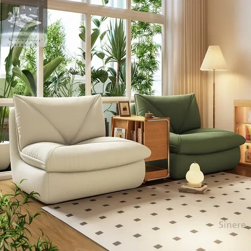 

Lazy sofa reclining and sleeping living room single sofa reclining chair cream wind bedroom balcony envelope new small sofa