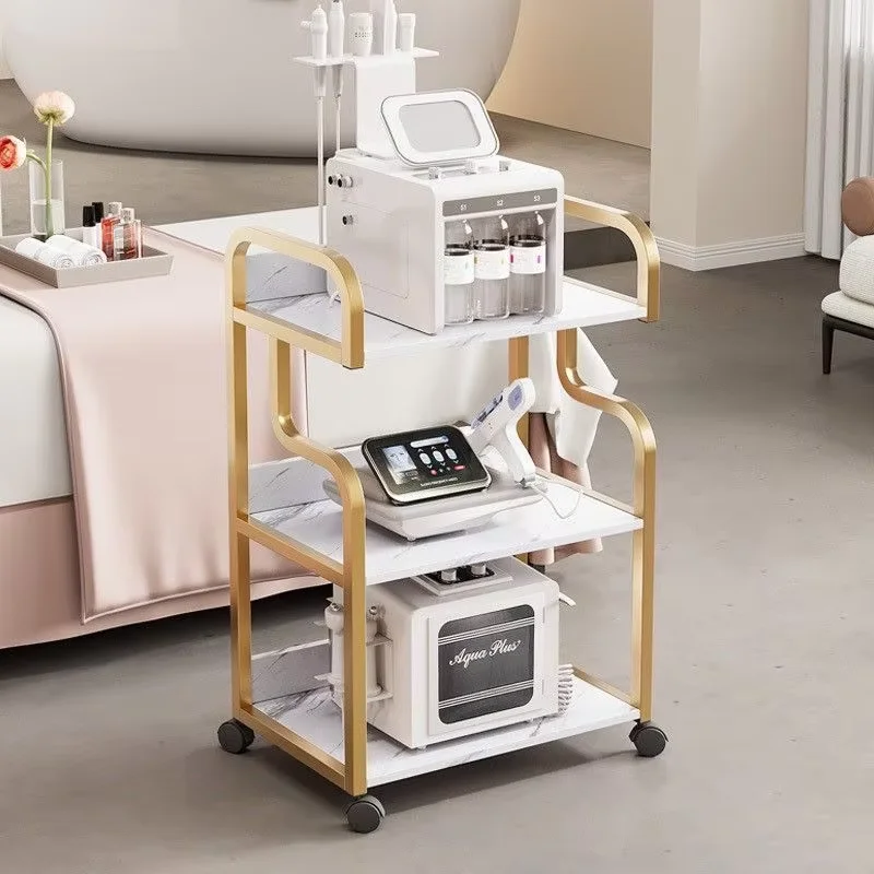 Professional High-end Beauty Salon Special Trolley with 4 Wheels Portable Tool Cart Beauty Tattoo Storage Rack