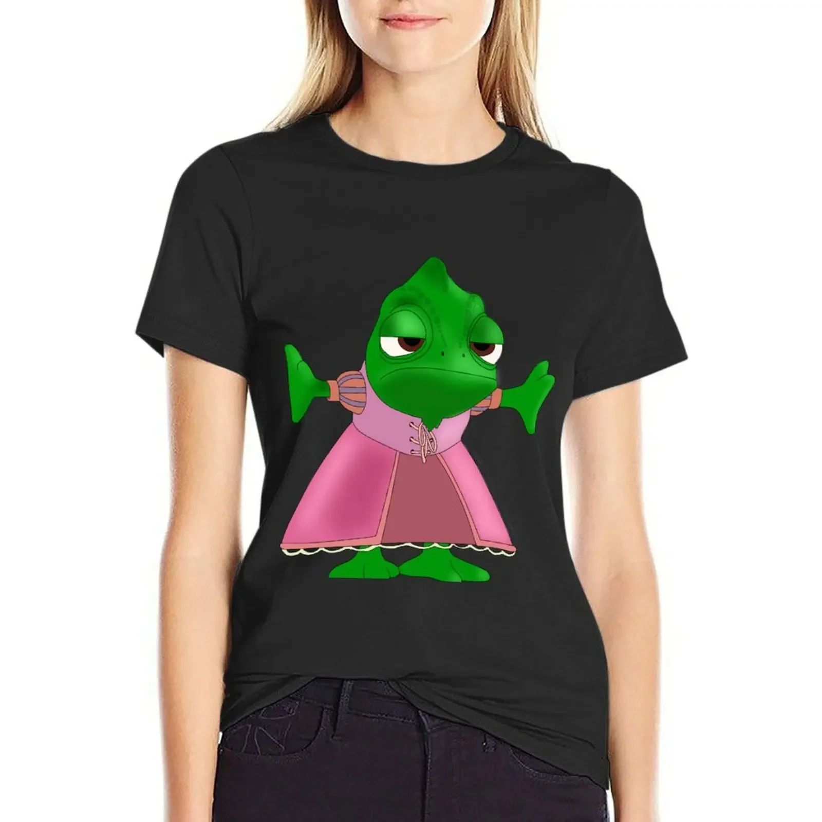 

Pascal from Tangled T-Shirt anime oversized summer top cute clothes Women t-shirts
