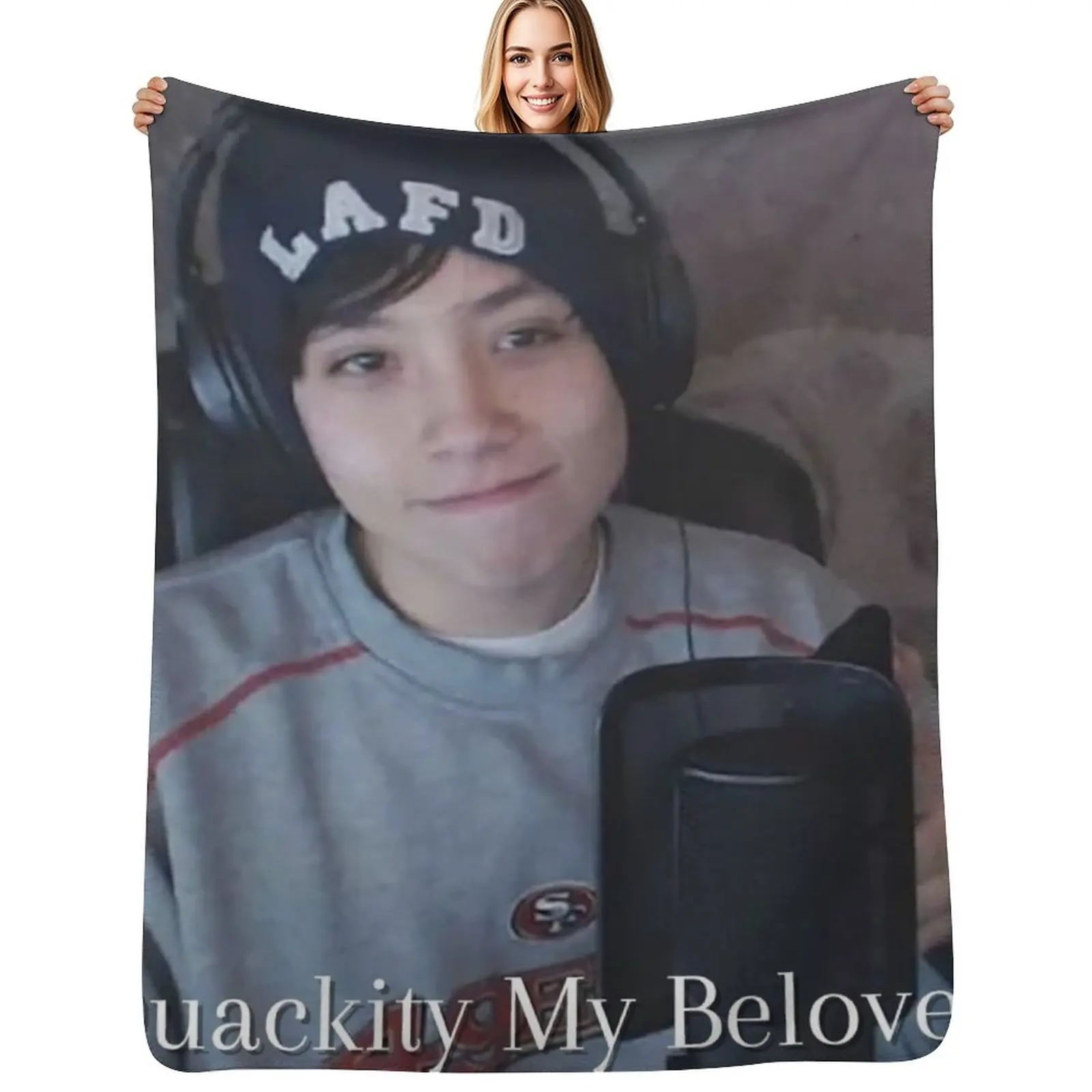 

Quackity my beloved Throw Blanket Long Lasting Soft Plush Blanket for Daily Use