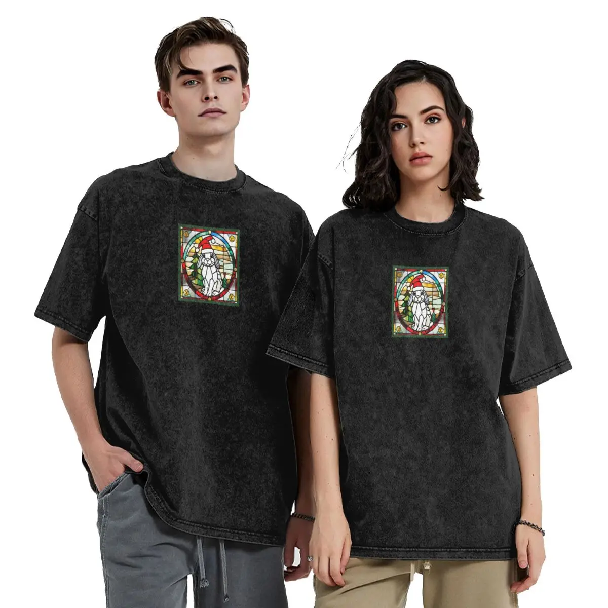 

Stained Glass HoHoHo 2 T-Shirt designer shirts quick-drying basketball graphic tees funny shirt cotton mens plain t shirts