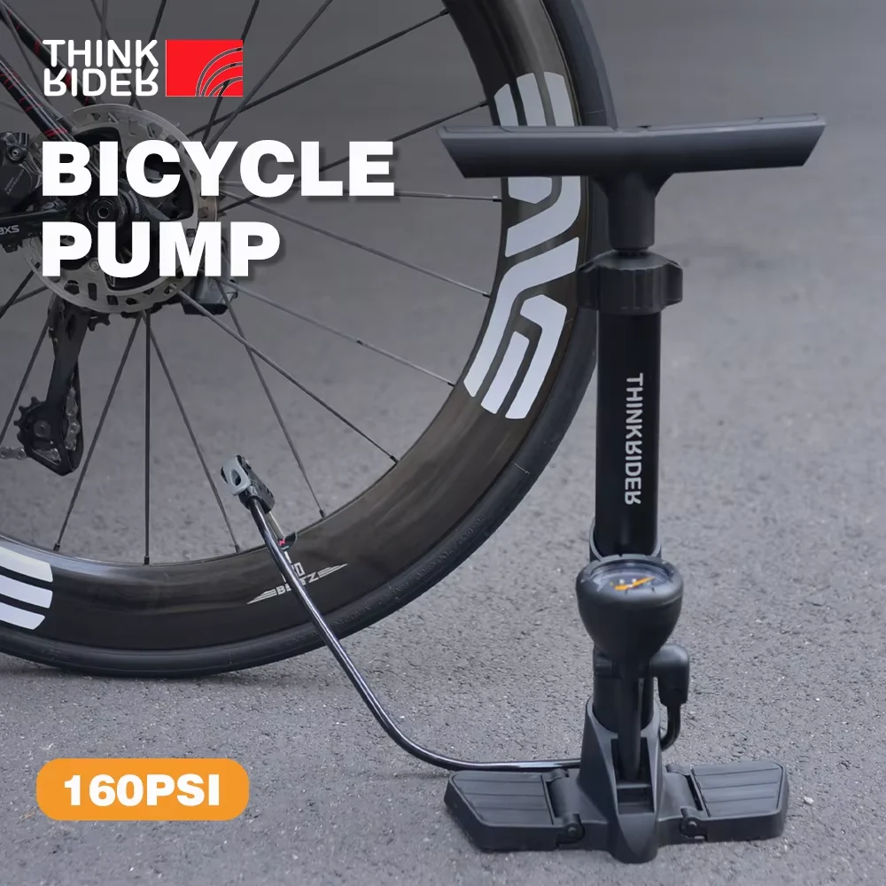 ThinkRider Bicycle Pump 230PSI Portable Stainless Steel Bike Pump Schrader Presta Valve Inflator Mountain Road Bike Accessories