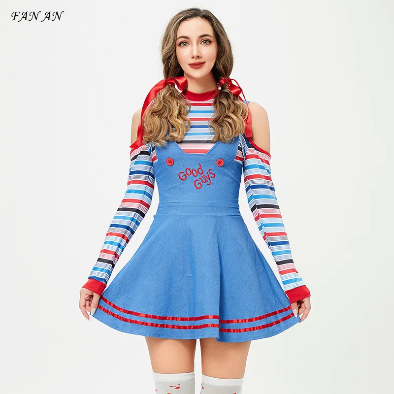 Parent Child Costume Party Dress Halloween Costume Horror Party Maid Dress Cosplay Costume Girl Costume Set Three Piece Set