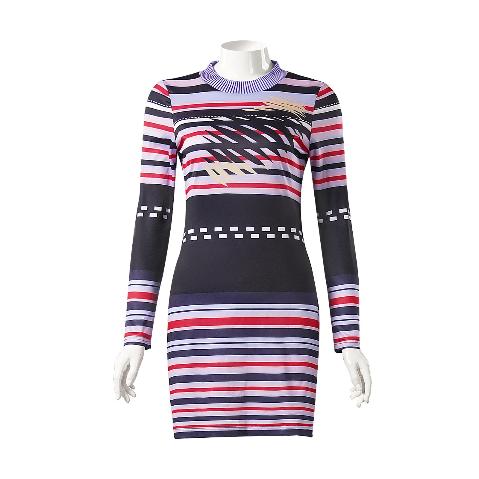 Women's Halloween Stripe Dress Astrid Deetz Costume