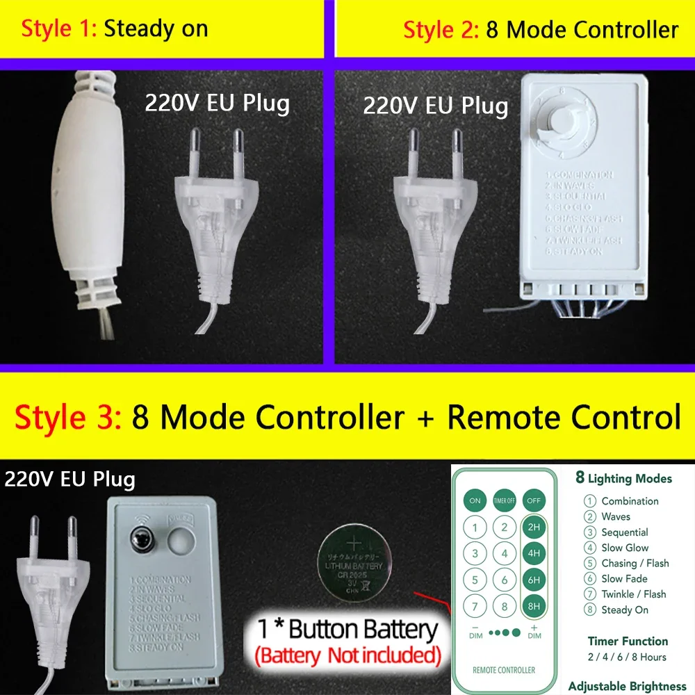 家の装飾用のLEDストリングライト,妖精の花輪,クリスマス,結婚式,パーティー,カーテン,通り,庭,3m-80m