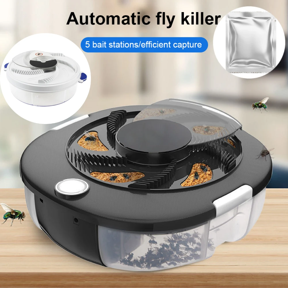 

Automatic Flycatcher USB Fly Trap Rechargeable Electric Pest Catcher Indoor Outdoor Insect Killers for Kitchen Home Pest Flytrap