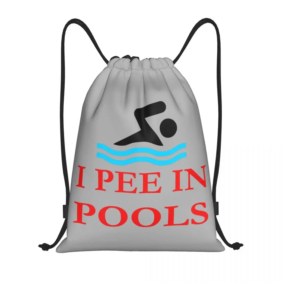 Custom Summer Swimming I Pee In pool borsa con coulisse uomo donna zaino leggero sportivo da palestra