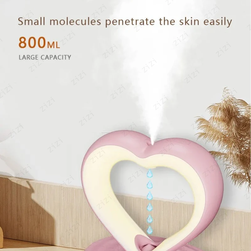 Heart Shaped Anti Gravity Water Droplet Backflow Humidifier Pink Heart-shaped USB Home Office Large Capacity Humidifier