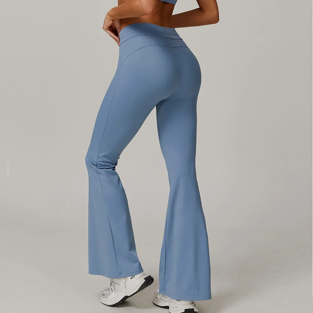 

UPF50+ Sun Protection Yoga Pants Bell-bottoms Women Wide Leg Sports Pants Gym Workout Leggings Stretchy High Waist Fitness Pants