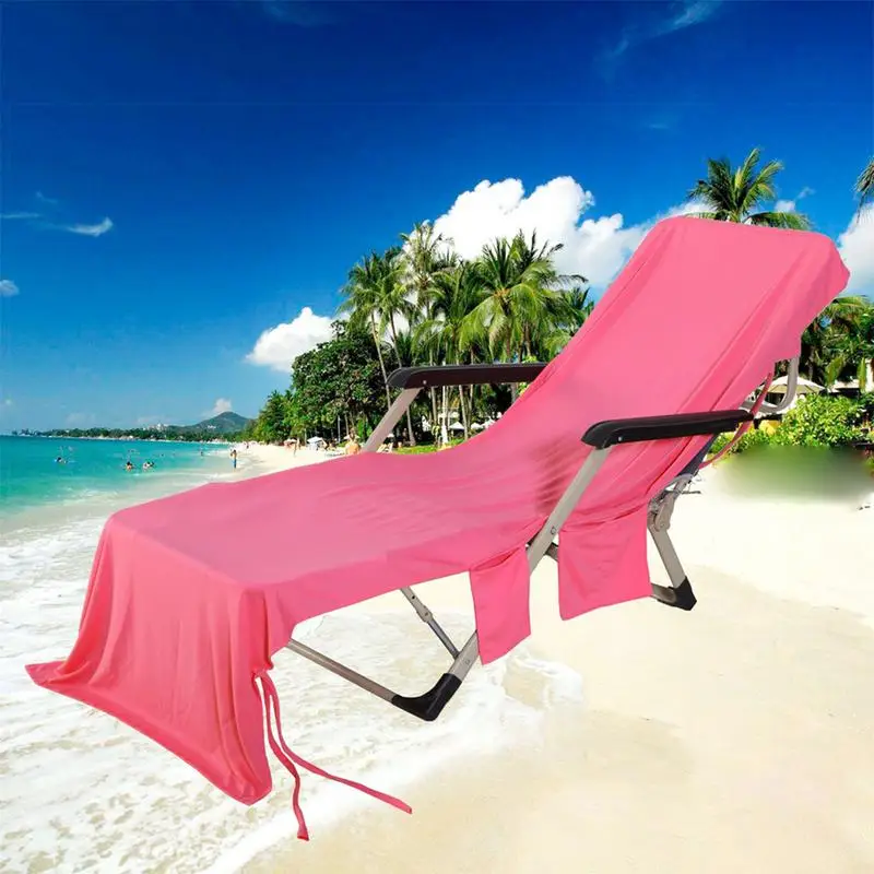 Beach Towel Adults Sun Lounger Bed Holiday Garden Swimming Pool Lounge Pockets Carry Bag Chairs Cover Bath Towel