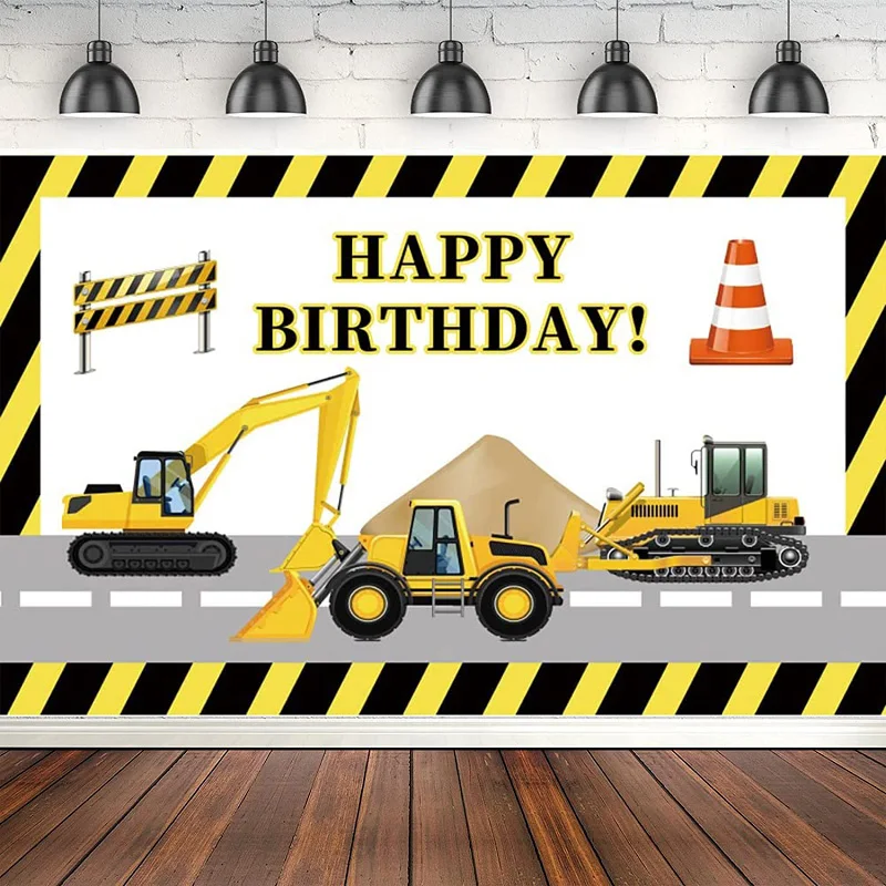 

Фон для фотосъемки, фон для экскаватора, строительство, украшение для дня рождения, экскаватор, предупреждающая линия, полосы, баннер для детского душа