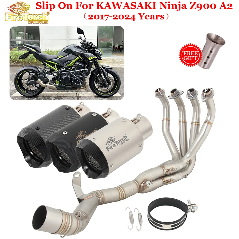 

Slip On For Kawasaki Ninja Z900 A2 2017-2024 Motorcycle Exhaust Escape Systems Front Link Pipe Connection 51mm Muffler DB Killer