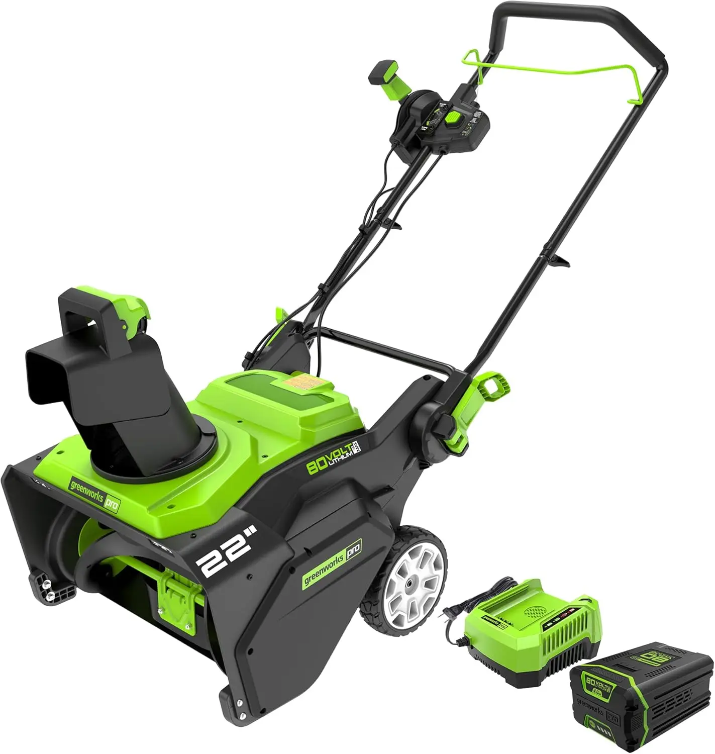 

Greenworks 80V (75+ Compatible Tools) 22” Brushless Cordless Snow Blower 4.0Ah Battery and Charger Included