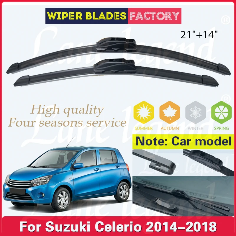 Essuie-glace de voiture pour Suzuki Celerio, pare-brise, fenêtre avant, accessoires de voiture, 2014, 2015, 2016, 2017, 2018, 21 "+ 14"