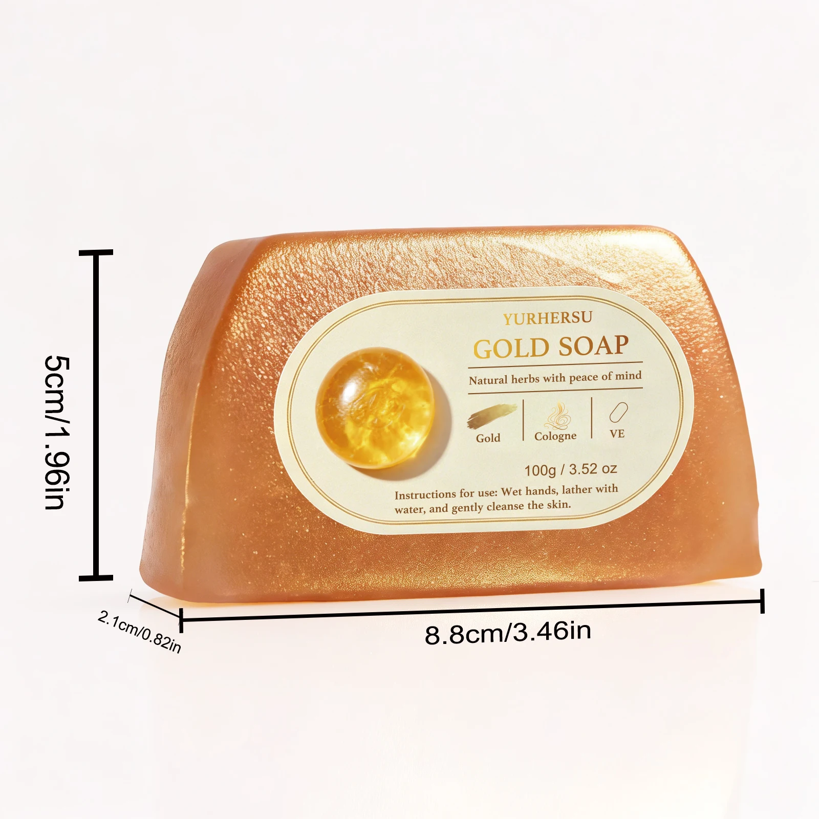 Perfume Golden Soap 100g Long Lasting Fragrance Deep Cleansing Moisturizing Handmade Soap For Men Women
