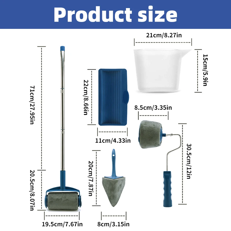 Ensemble de rouleaux de peinture pour décoration murale, Kit de pinceaux professionnels pour coureur de peinture, rouleaux de peinture multifonctionnels pour maison, ensemble d'outils professionnels