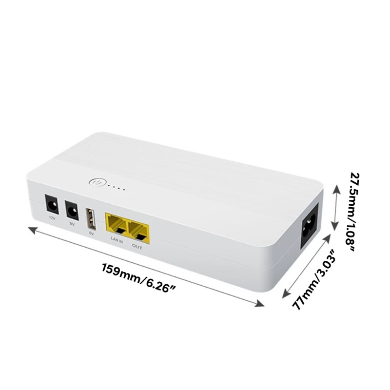 8000mAh 29.6Wh 60W POE 48V 5V 9V 12V 5.5x2.5mm UPS Power Supply Unit for WiFi