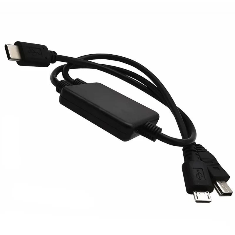Двойной адаптер USB3.1 Type-C к Mini 5P/Micro USB OTG, односторонняя передача данных