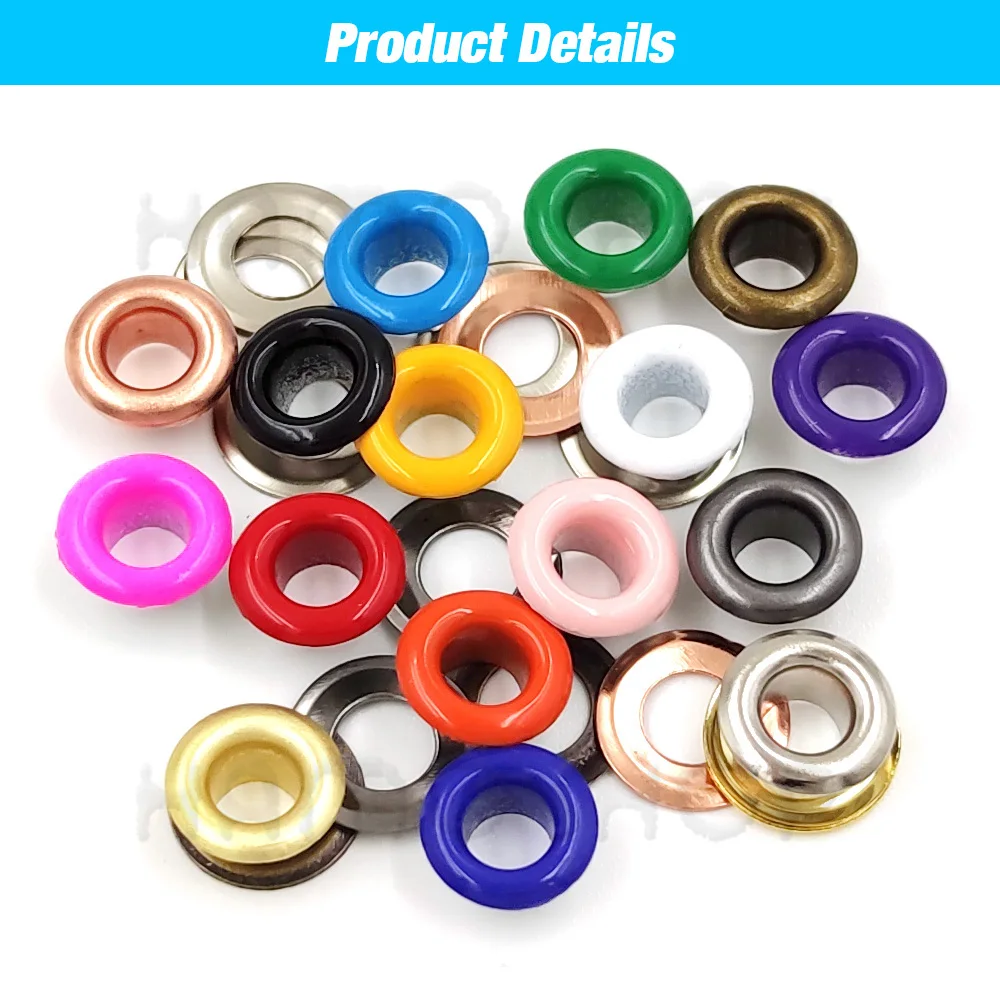 100 Sets 4mm Multicolor Metal Eyelets Grommet Ring With Washer For DIY Leathercraft Scrapbooking Shoes Belt Cap Bag Tags Clothes