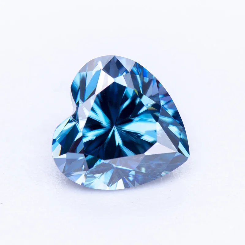 

Moissanite Stone Sapphire Blue Heart Shape Gemstone for Jewelry Making Material Lab Grown Advanced Diamond with GRA Certificate