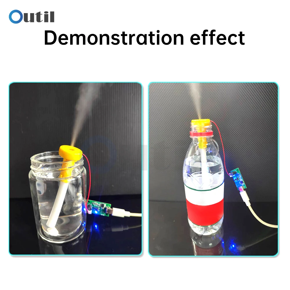 Moduł nawilżania bezprzełącznego z pojedynczym rozpylaczem DC5V Zestawy do samodzielnego wykonania 108kHz Ultradźwiękowy interfejs atomizera TYPE-C
