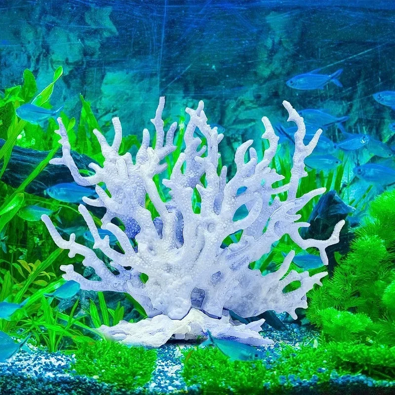 人工サンゴ装飾 白いサンゴ礁 14cm フェイクコーラル