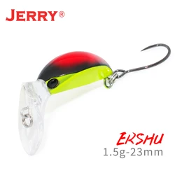 Jerry Ershu 23mm Topwater Fishing Bettle Bug Lure Wakebait Crankbait Surface Lures for Bass Chub Trout Perch