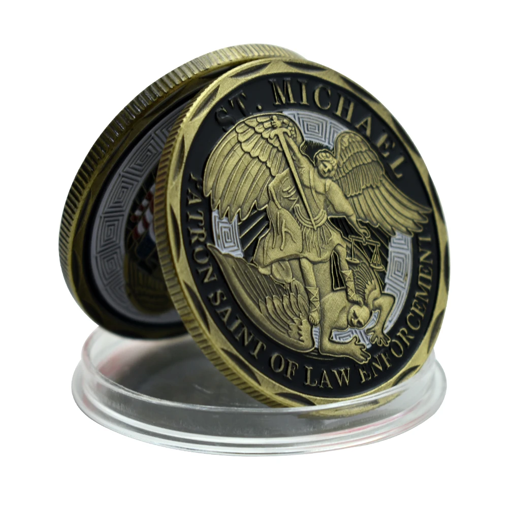 Archangel of America Vintage Collection of Commemorative Coins Justice America's Cop Badge Home Decoration Festival Gift