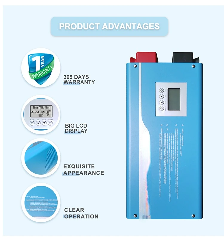 1KW 1.5KW 2KW 3KW 4KW 5KW 6KW 8KW 10KW Pure sine wave Low frequency Solar inverter for solar energy system