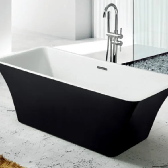 

Modern Bathroom Acrylic Bathtub Black Freestanding Bath Tubs