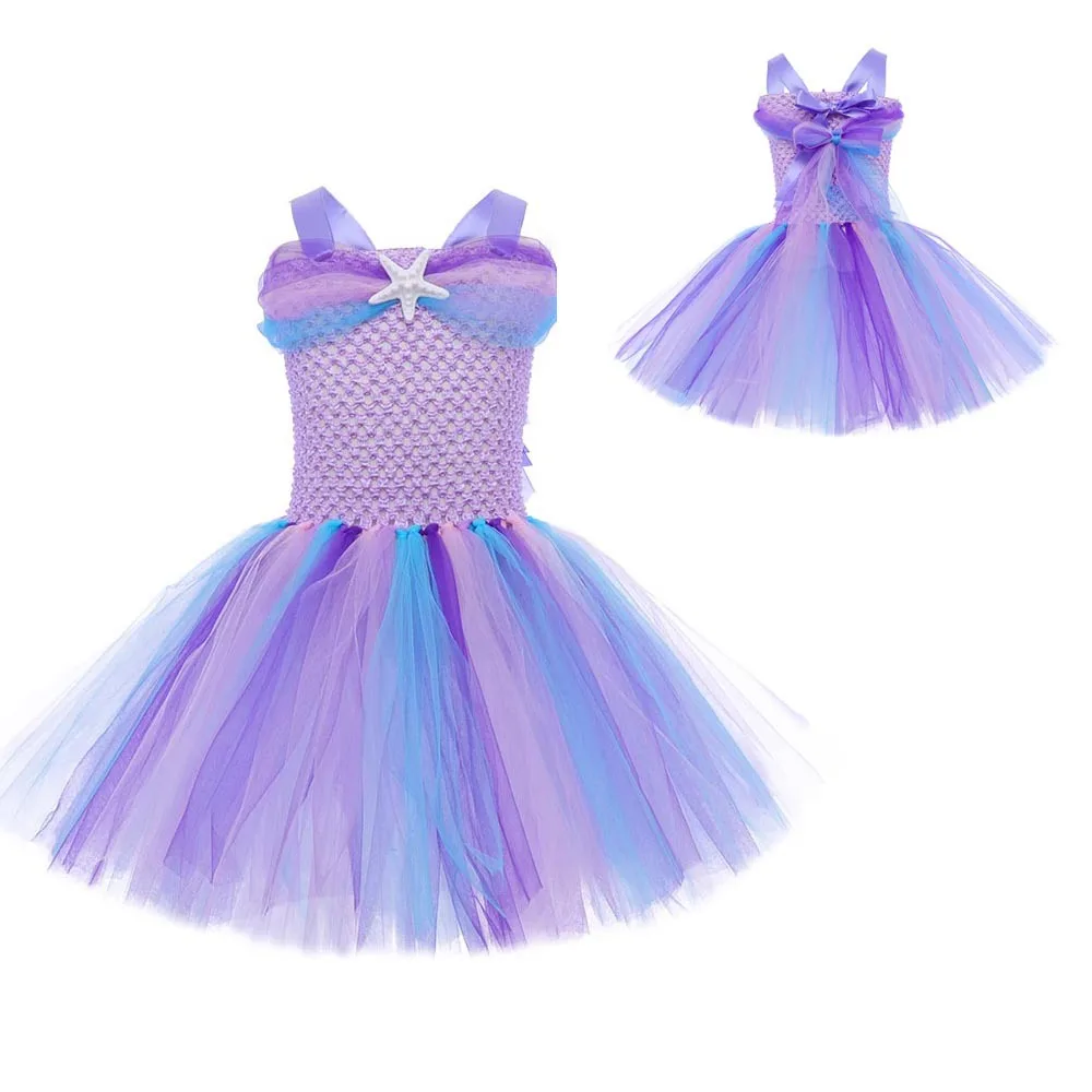 Halloween Cosplay Mermaid Princess Dress Girl Festival Costume Children Holiday Party Sweet Cute Puffy Dress Stage Costume