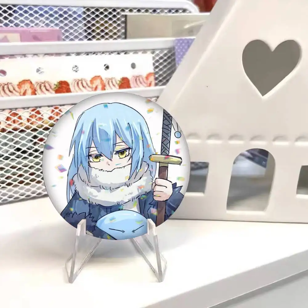 That Time I Got Reincarnated as a Slime Rimuru Tempest 25 32 44 58 75mm Badges Personalized Round Brooches Pins Accessory Gift