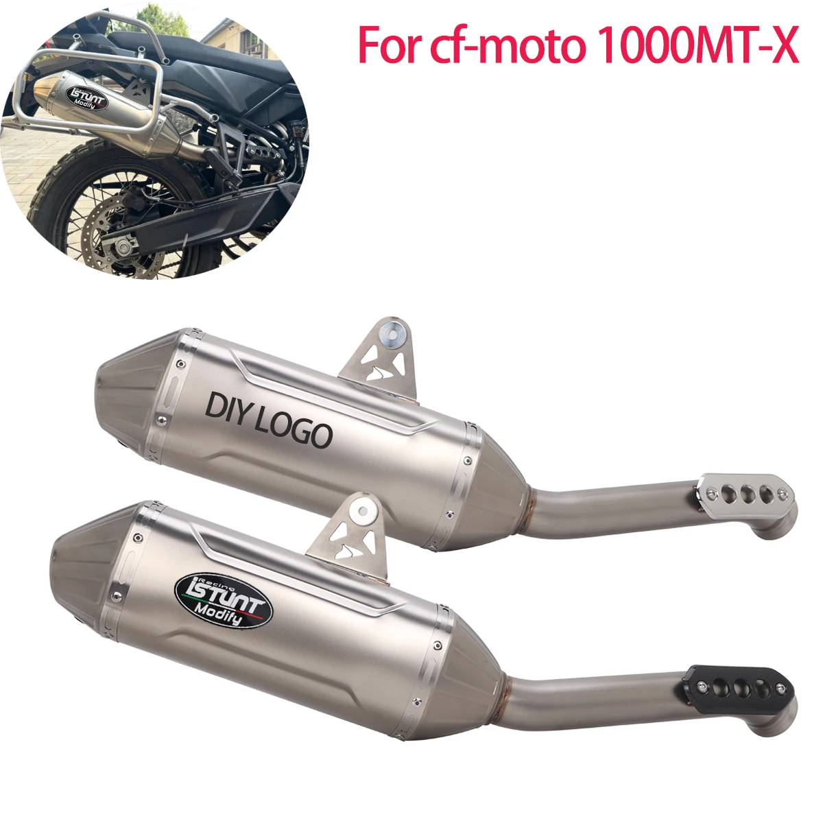 Schalldämpfer mit Mittelrohr und DB-Killer für CFMOTO 1000MT-X 1000 MTX Slip-On Auspuffrohr Modifizierter 1000MTX Auspuff