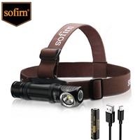 Sofirn HS40 USB C Rechargeable Headlamp 18650 Super Bright SST40 LED Torch 2000lm Flashlight with 2 Modes Power Indicator