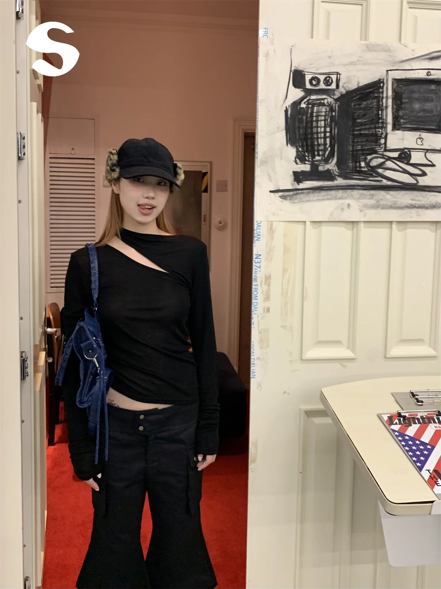 

Асимметричная ажурная футболка Long Sve, женский базовый слой, корейский дизайн Sle Faion, дышащая хлопковая повседневная одежда