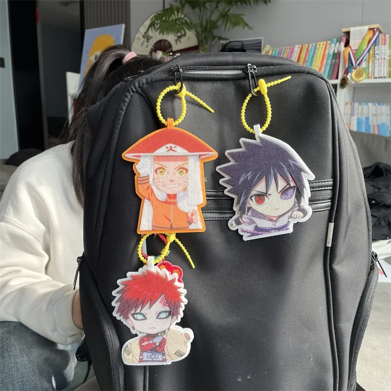 

New Naruto Keychain Uzumaki Uchiha Sasuke Anime Action Figures Non-woven Fabric Key Bag Decoration Model Christmas Gifts