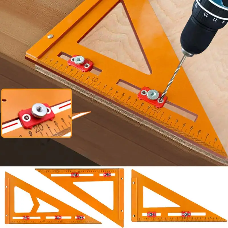 Positioning Triangle Ruler Triangle Ruler Protractor 2-in-1 Triangle Ruler Measuring Position Scribing Ruler Hole Positioning